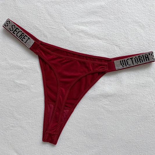 2025 Neues Sexy Pink Damen Dessous-Set – BH & Slip mit Strassbuchstaben