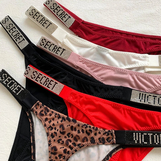 2025 Neues Sexy Pink Damen Dessous-Set – BH & Slip mit Strassbuchstaben