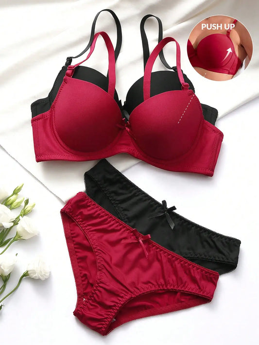 Hochwertiges Sexy Damen Dessous-Set – Push-Up Bügel BH & Slip A2127