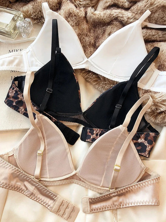 Damen Lingerie-Set – Seidiges Bralette mit String
