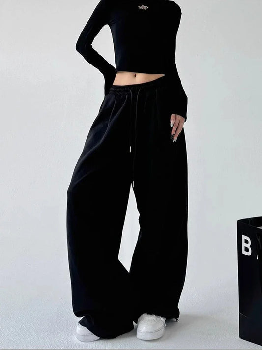 Y2K Damen Wide Leg Jogginghose – Oversize Streetwear Pants