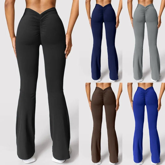 Damen Push-Up Leggings – High Waist Flared Fitnesshose